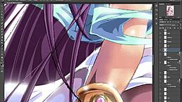 Hentai Athena's huge boobs in cosplay action