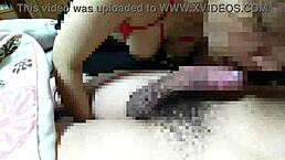 An older mature woman gives a sloppy handjob and blowjob leading to a messy cumshot