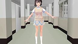 anime girl flashes panties in intro