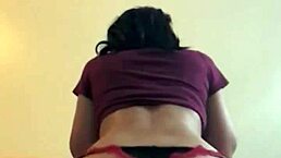 ebony babe in lingerie shakes her shaved ass and pussy wildly