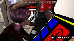 emo babe feels deep pleasure sucking cock and getting fucked in 3d cartoon