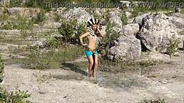 Pharaon Dances Naked And Topless In Public Outdoor Setting