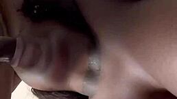 Hey, wanna see this ebony babe suck a huge cock?