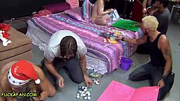 Vince from Sacramento gets fucked by Sophie Dee, Nikki Sexx, and Jennifer White for Christmas