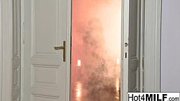 The brunette milf cynthia gets fucked in the ass.