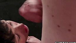 Man, I’m lovin’ this cumshot mess on my face, swallowin’ every drop!