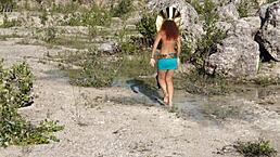 Pharaon Dances Naked And Topless In Public Outdoor Setting