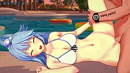 Goddess Aqua Teases in Sexy Bikini