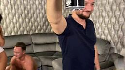 I feel the wild energy of guys in a big student sex party orgy