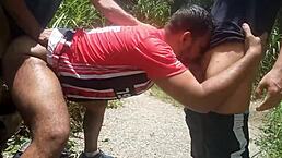 after soccer, sao paulo macho sucked and got anal on the trail 😈 full red