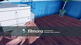 naughty office lady gives boss blowjob at work