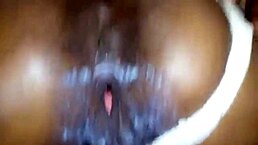 Black skinned beauty bent over for you