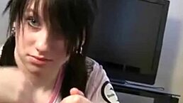 sexy teen gives handjob