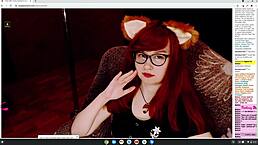 hey, this cute cosplay fox is teasing on webcam for tips