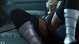 In Final Fantasy, cute anime girl rides big ass in cowgirl creampie