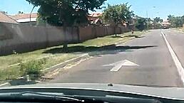 i can't believe i'm flashing my pussy in the car, it's so horny and wild