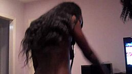 ebony babe teasing backstage