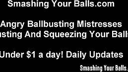 your balls are now my bound playthings in this femdom session