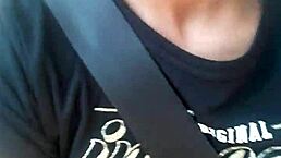 i can't believe i'm flashing my pussy in the car, it's so horny and wild