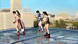 Sexy Ecchi Characters Mai, Tifa, And Kasumi Dancing Seductively