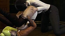 Mikasa Immobilizes Annie Underground In Intense Lesbian Femdom Scene.