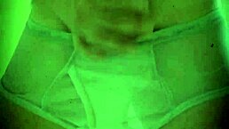 Check out Alejandro Mistral stroking his huge cock in wet panties! 😏