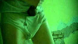 Check out Alejandro Mistral stroking his huge cock in wet panties! 😏