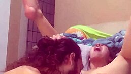 She enjoys sucking the pink pussy of her natural partner.