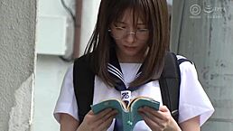 Girl In Glasses Enjoys Cosplay In Uniform With Older Man