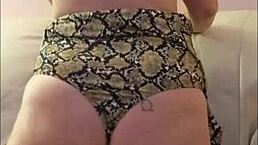 hotwife steffi dances in snake skin outfit with vibrator