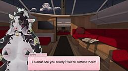 Otter and cow return home to find stallion boss roughly fucking in orgy.