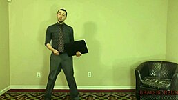 Embarrassing Meeting With Boss Turns Into Gay Fetish Spreading Asshole