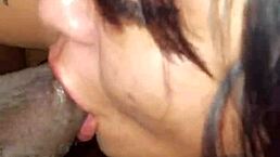 My Latina stepmom sucked my cock for good grades in amateur blowjob