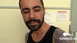 Brazilian gay stud ric carioca gives interracial blowjob to marcelo debian