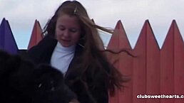 i love seeing sweety and crystal pose in the snow, their retro style shines