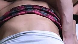 Latina girlfriend reaches rough orgasm in missionary