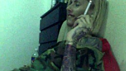 Skinny blonde with smoking hot body masturbates wetly.