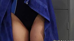 hot hottie receiving a facial and eating all the sperm