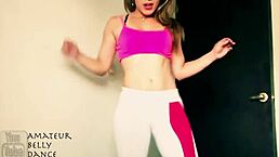 Teen in yoga pants intensely shakes booty on webcam twerk.