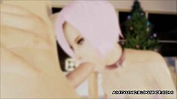 天哪，这个粉色emo哥特宝贝的大屁股在3D约会里被钻了！