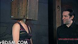 Rough Gagging Play for Bound Chick's Cum-Hole