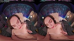 Petite brunette Freya masturbates with toys in POV.