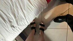 my friend's grandpa fucked me hard in lingerie