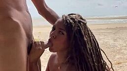 young african girl trapped on all fours at love island