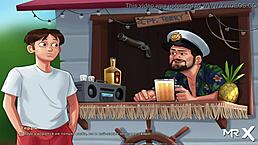 In Summertime Saga, he passionately fucks her amazing African ass in episode 94.