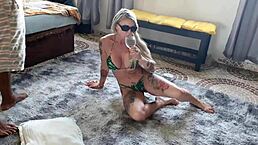 Why did my friend invite me to see the view? Just to fuck my blonde milf pussy with his big black cock!