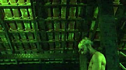 Black teen kneels in submission for blowjob and titfuck