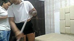 helping the maid get unstuck after finding her stuck