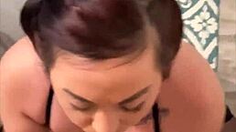 dirty talking stepsister with huge ass gets caught playing with pussy so she must suck & fuck stepbrother then takes load of cum in mouth