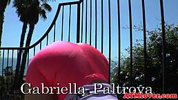 The big booty babe twerks in yoga pants, her ass gaping from close-up groping.